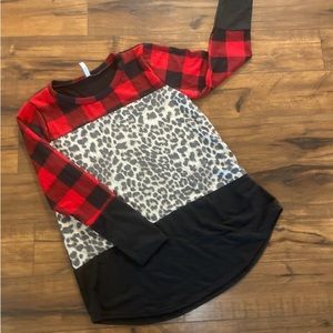 Mix print sweater